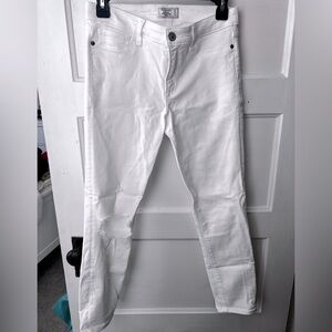 Abercrombie white ripped jeans